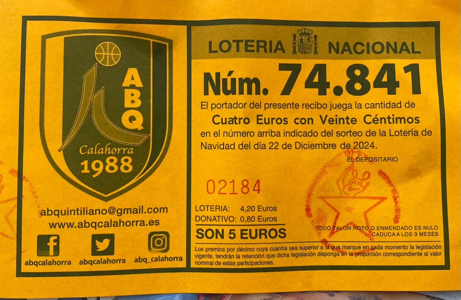 20241222 Lotería ABQ Calahorra